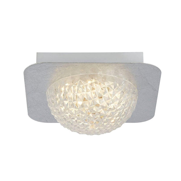 Celestia 1 Light Square LED Ceiling Flush - Silver & Acrylic