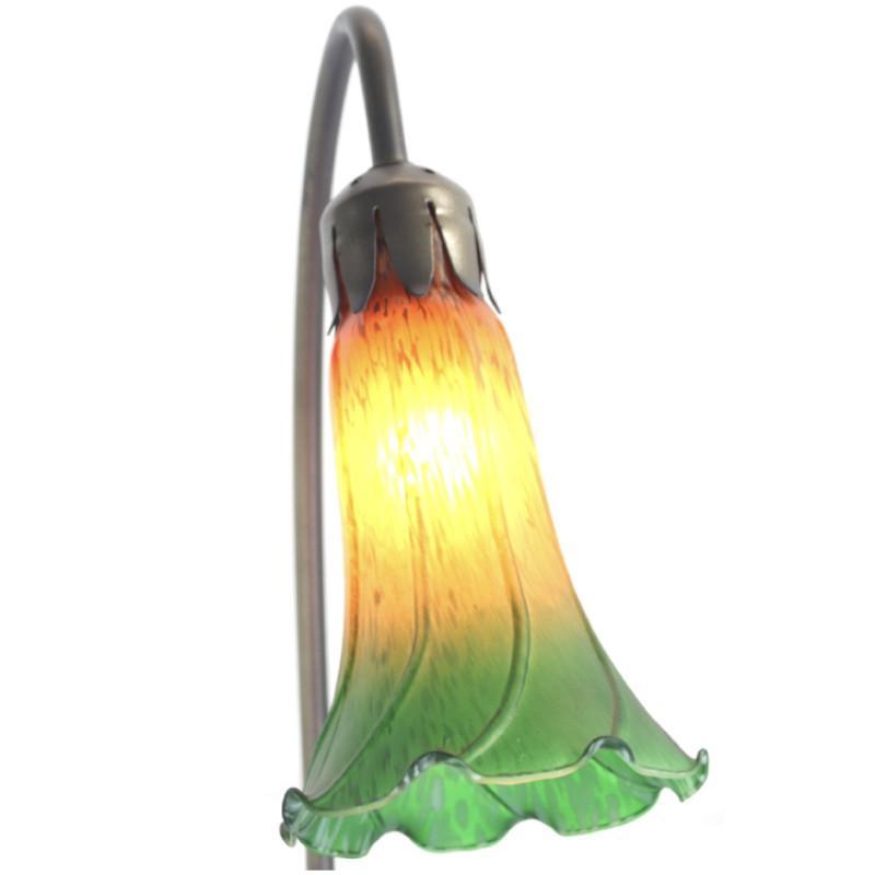 Green Single Lily Glass Table Lamp 2