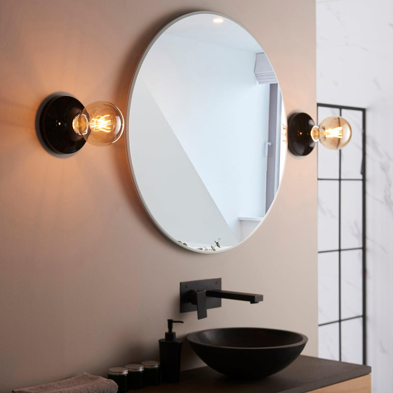 Maida Black Modern Bathroom Flush Ceiling / Wall Light