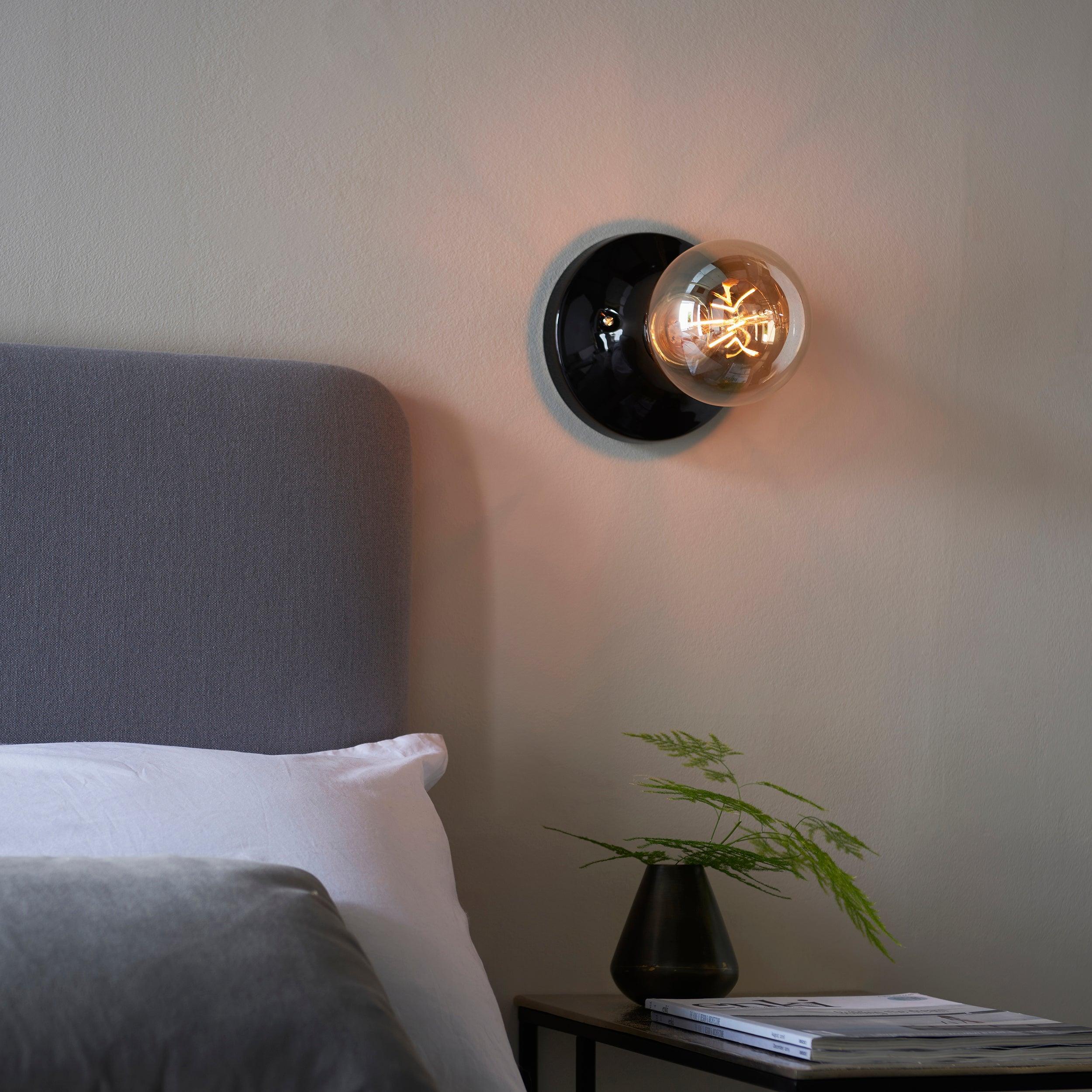 Maida Black Modern Bathroom Flush Ceiling / Wall Light