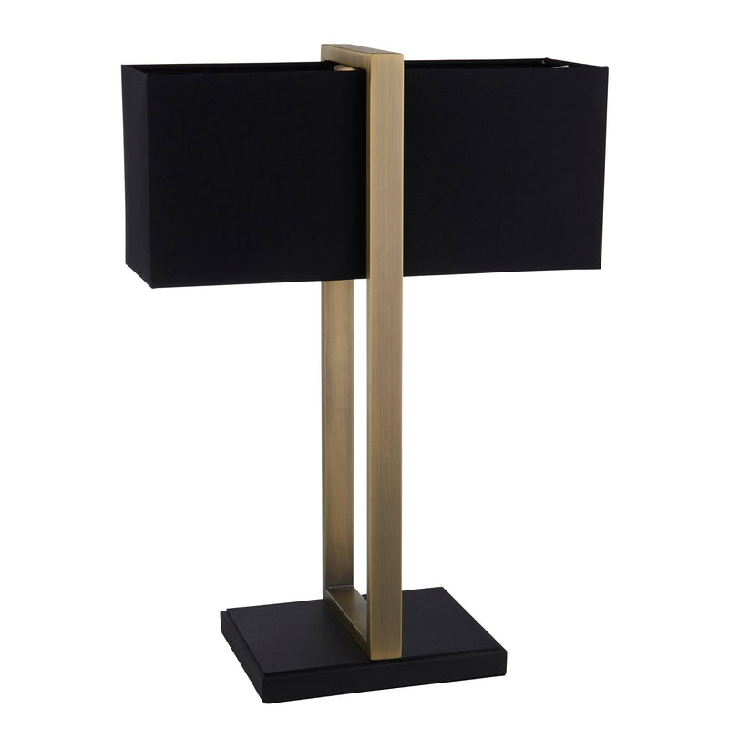 Produr Brass Table Lamp - Black Base & Black Linen Shade