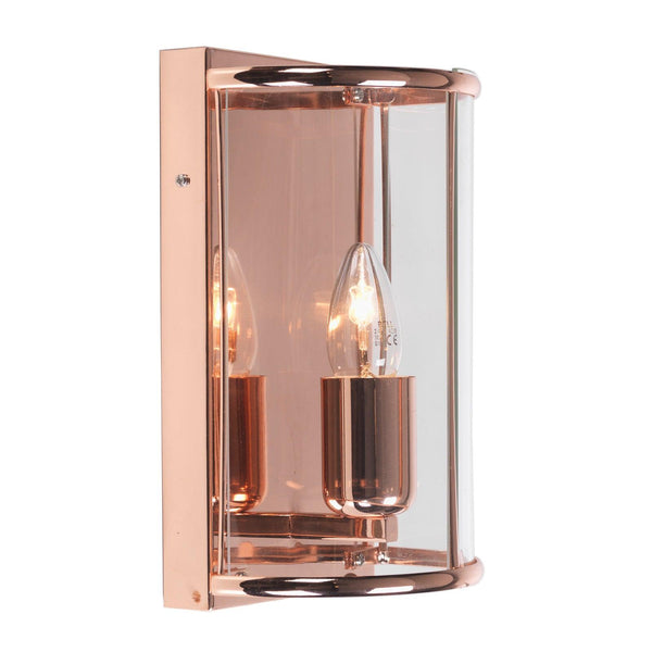 Fern Copper Single Light Wall Light - Pull Cord