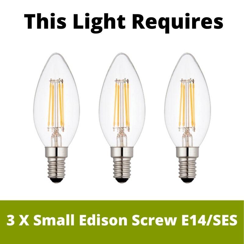 Easton 3lt Semi Flush Ceiling Light by Endon Lighting bulbs