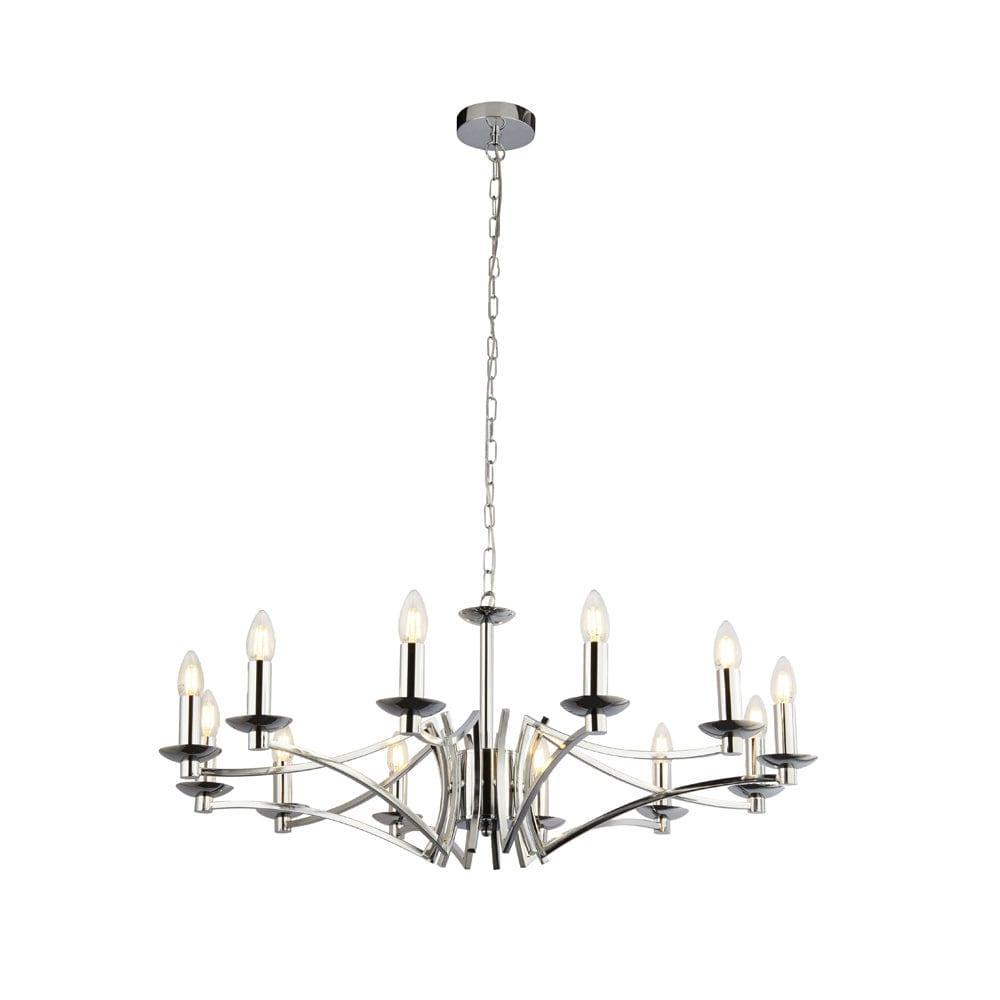 Searchlight Ascot 12 Light Polished Chrome Chandelier-1-Tiffany Lighting Direct