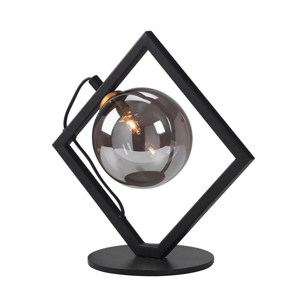 Oaks Lighting Tere Black & Smoked Glass Table Lamp-Oaks Lighting-Living-Room-Tiffany Lighting Direct-[image-position]