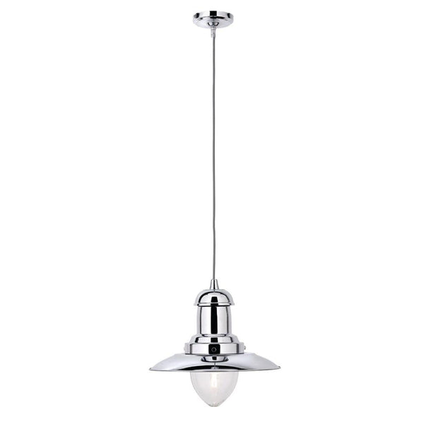 Fisherman Chrome Ceiling Pendant - Clear Glass Searchlight
