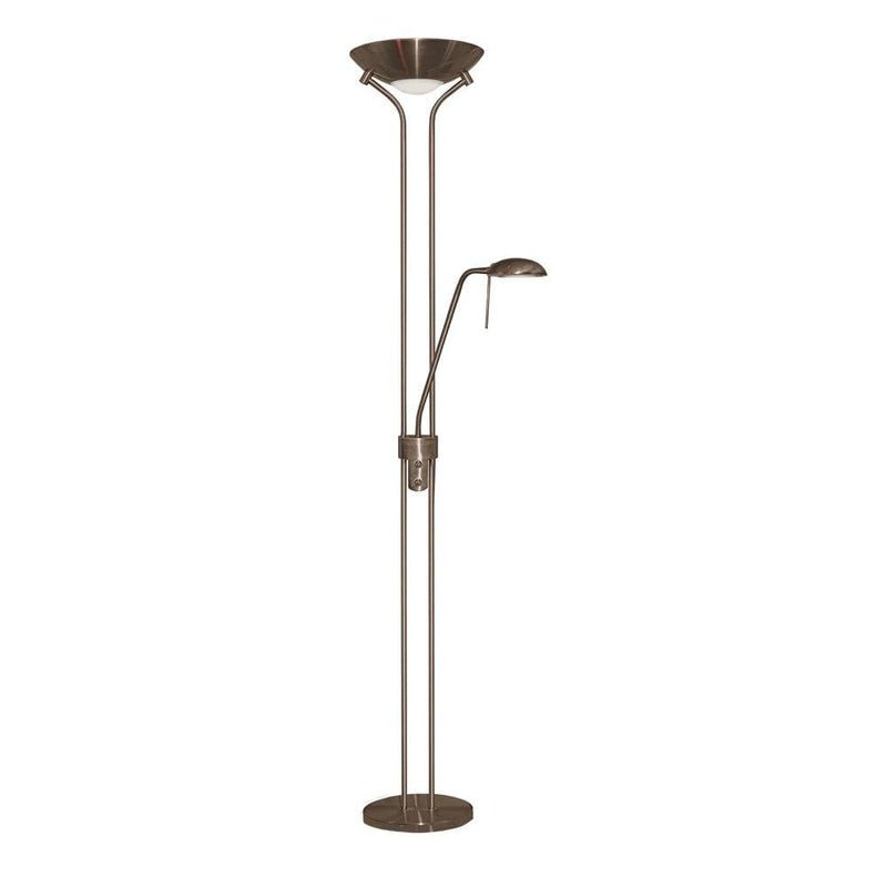 Mother & Child 2 Light Double Dimmer Brass Floor Lamp by Searchlight Lighting 1