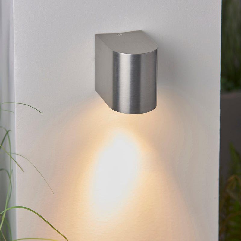 Doron Silver Outdoor Down Wall Light IP44 35W