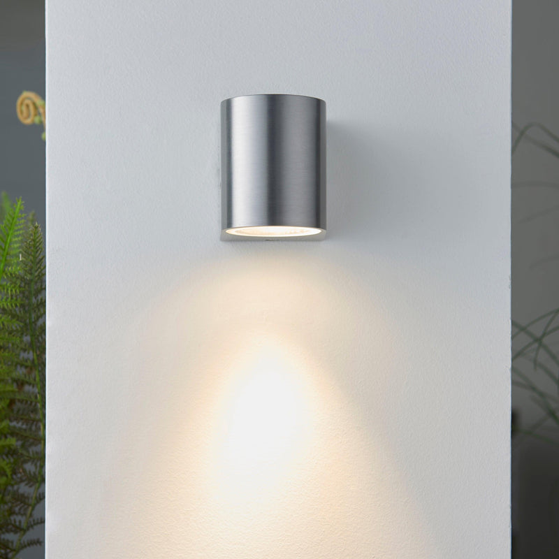 Doron Silver Outdoor Down Wall Light IP44 35W
