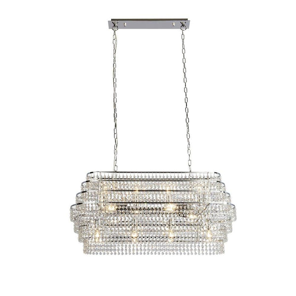 Ren 12 Light Chrome Ceiling Pendant With Hanging Crystals