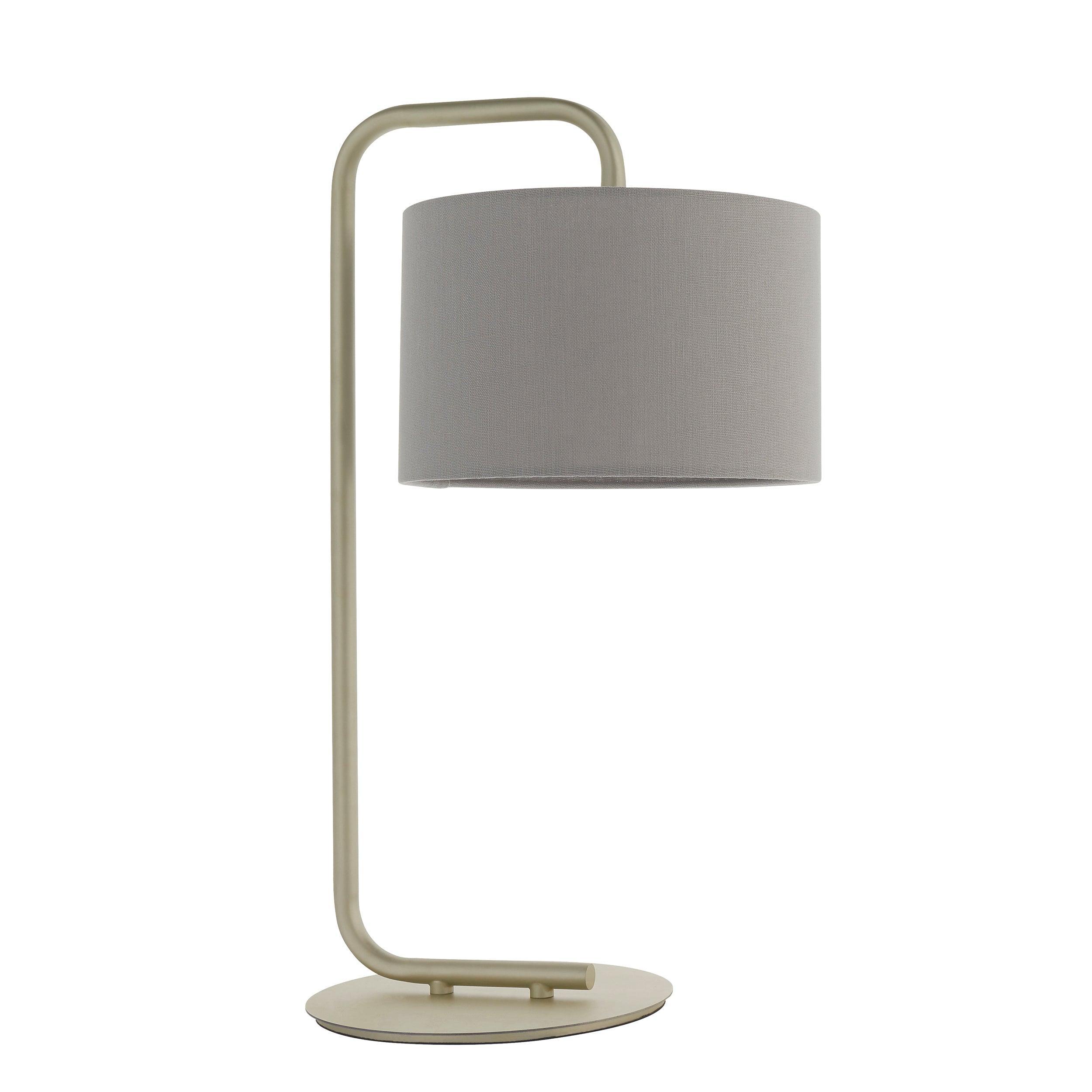 Dorset Gold Table Lamp - Slate Grey 23cm Shade-Living Lights-Living-Room-Tiffany Lighting Direct-[image-position]