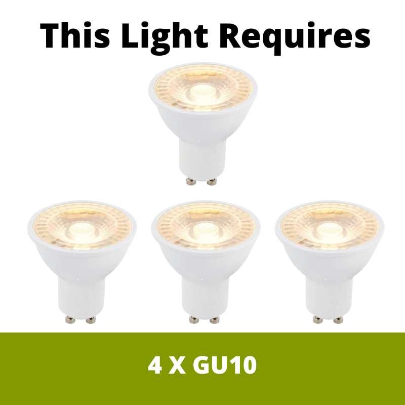 Pluto 4 Light Split Bar White/Chrome Adjustable Spotlights