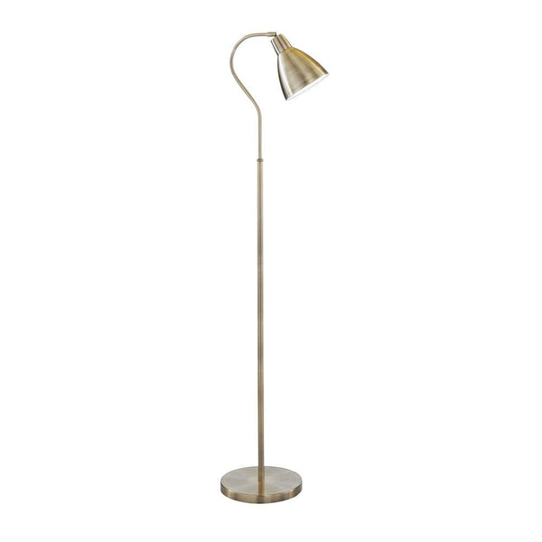 Adjustable Antique Brass Floor Lamp - Brass Shade by Searchlight Lighting 1