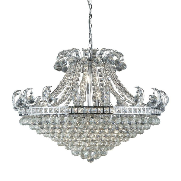 Searchlight Bloomsbury 8 Light Chrome & Crystal Chandelier