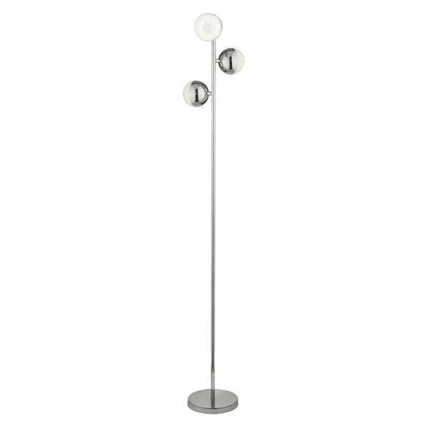 Marbles 3 Light Chrome & Crystal Sand Floor Lamp Searchlight by Searchlight Lighting 1