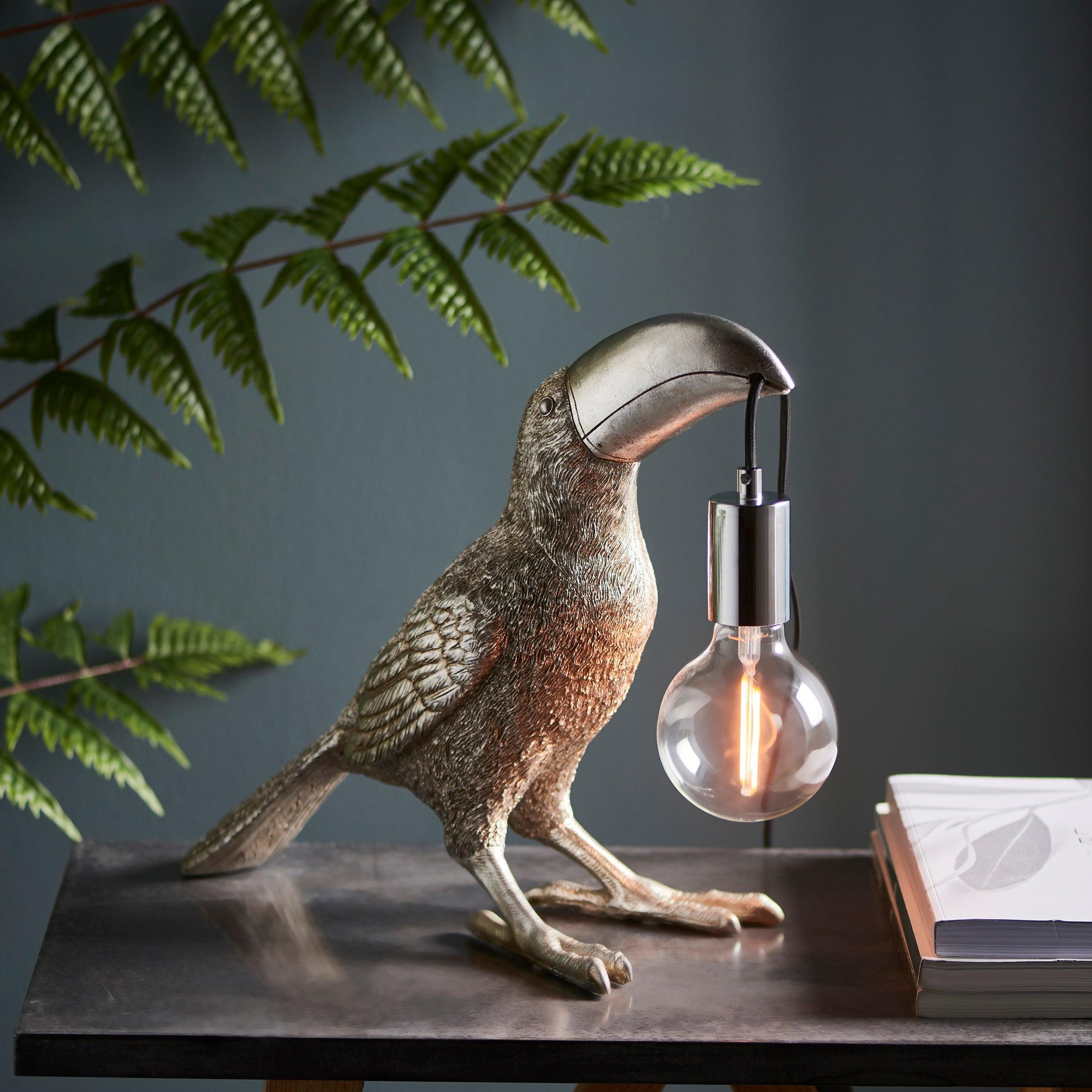 Living Lighting Arthur Silver Toucan Table Lamp-Living Lights-Living-Room-Tiffany Lighting Direct-[image-position]