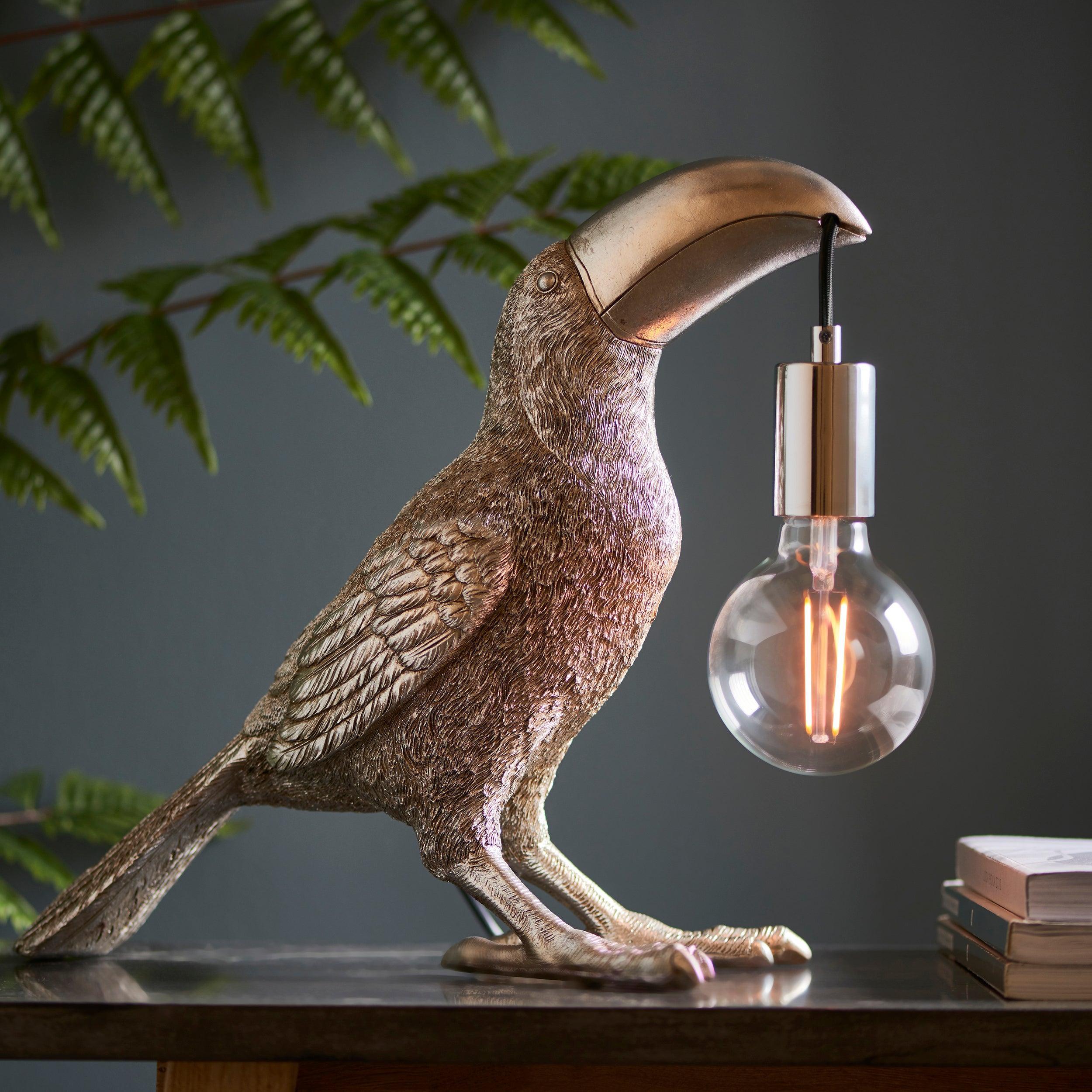 Living Lighting Arthur Silver Toucan Table Lamp-Living Lights-Living-Room-Tiffany Lighting Direct-[image-position]