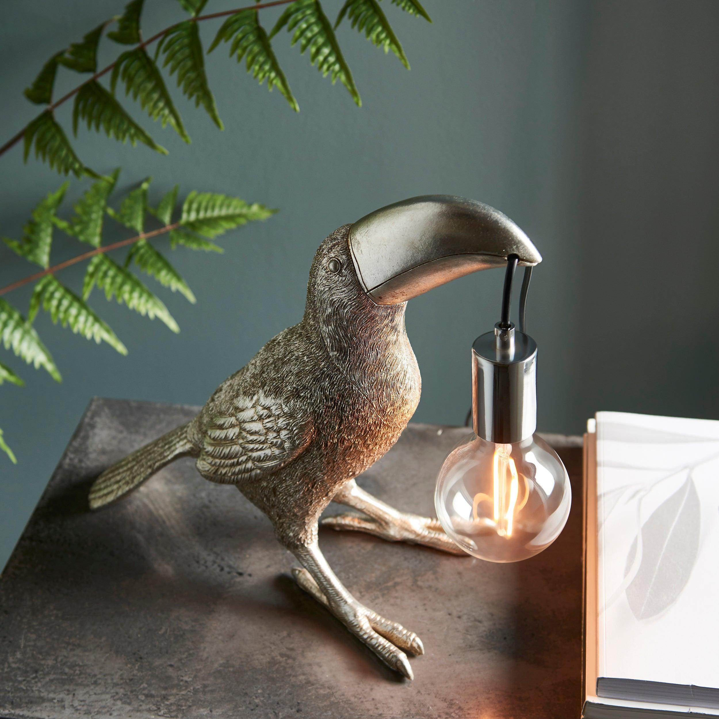 Living Lighting Arthur Silver Toucan Table Lamp-Living Lights-Living-Room-Tiffany Lighting Direct-[image-position]