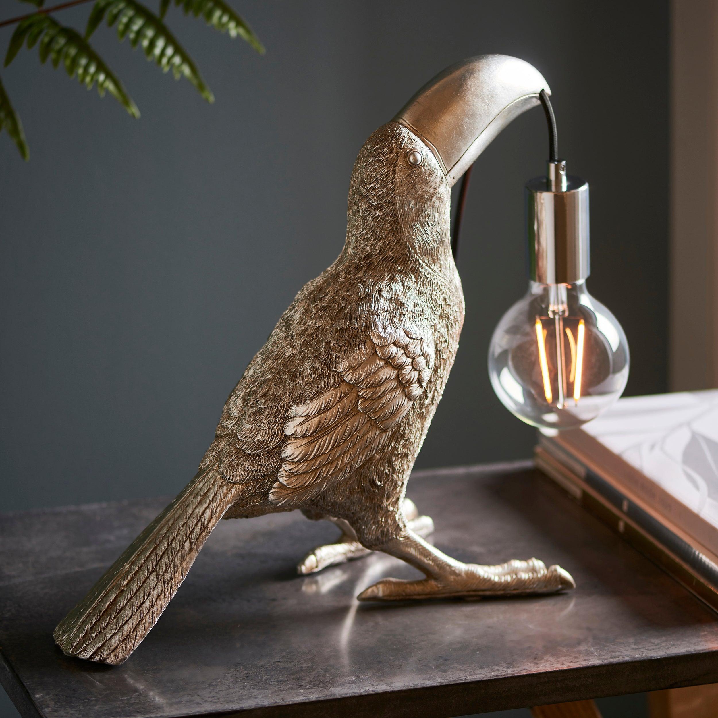 Living Lighting Arthur Silver Toucan Table Lamp-Living Lights-Living-Room-Tiffany Lighting Direct-[image-position]