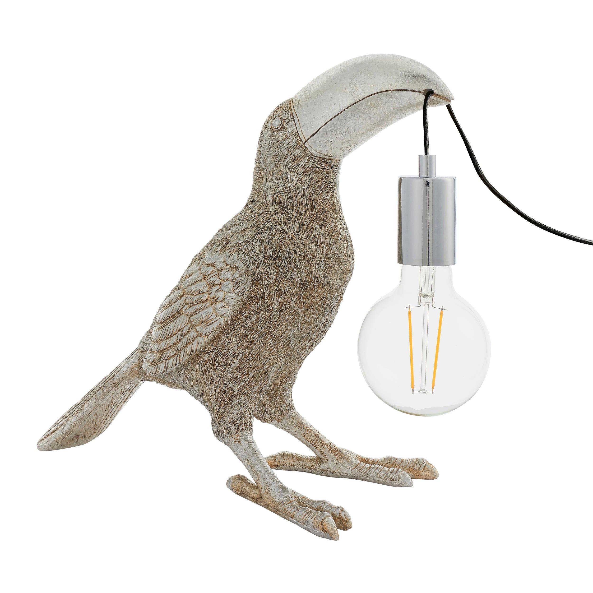 Living Lighting Arthur Silver Toucan Table Lamp-Living Lights-Living-Room-Tiffany Lighting Direct-[image-position]