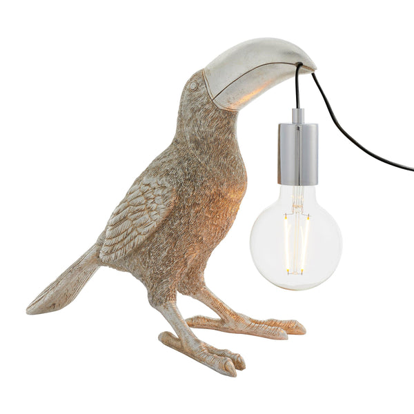 Living Lighting Arthur Silver Toucan Table Lamp