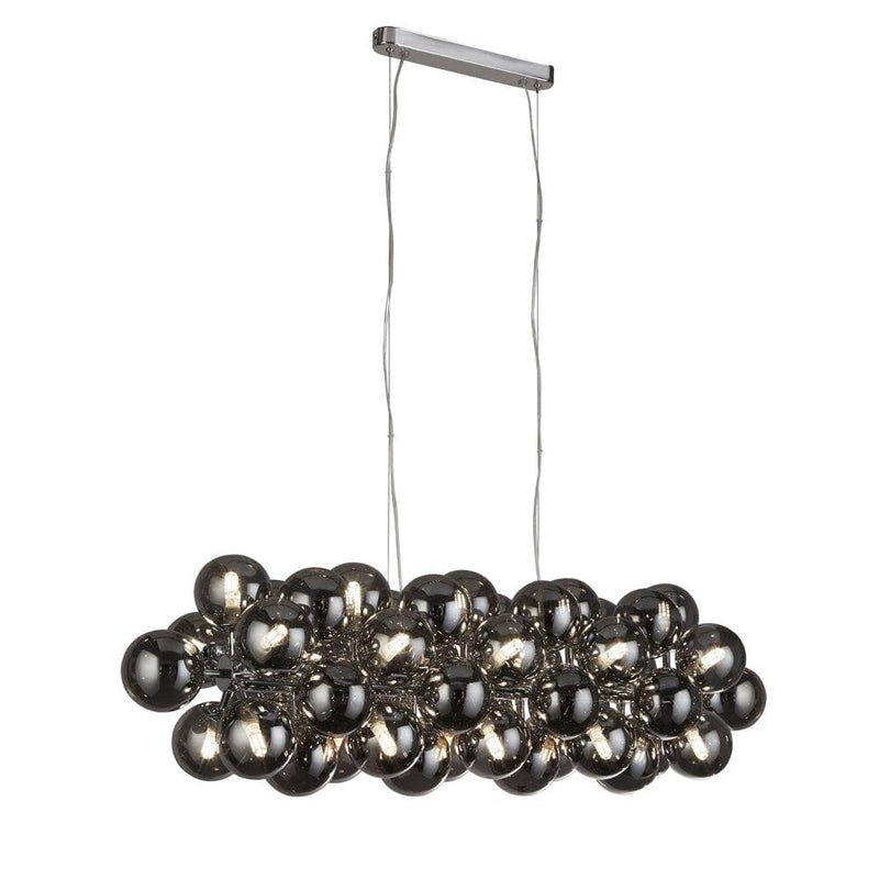 Berry 25 Light Chrome Ceiling Pendant With Smoked Glass