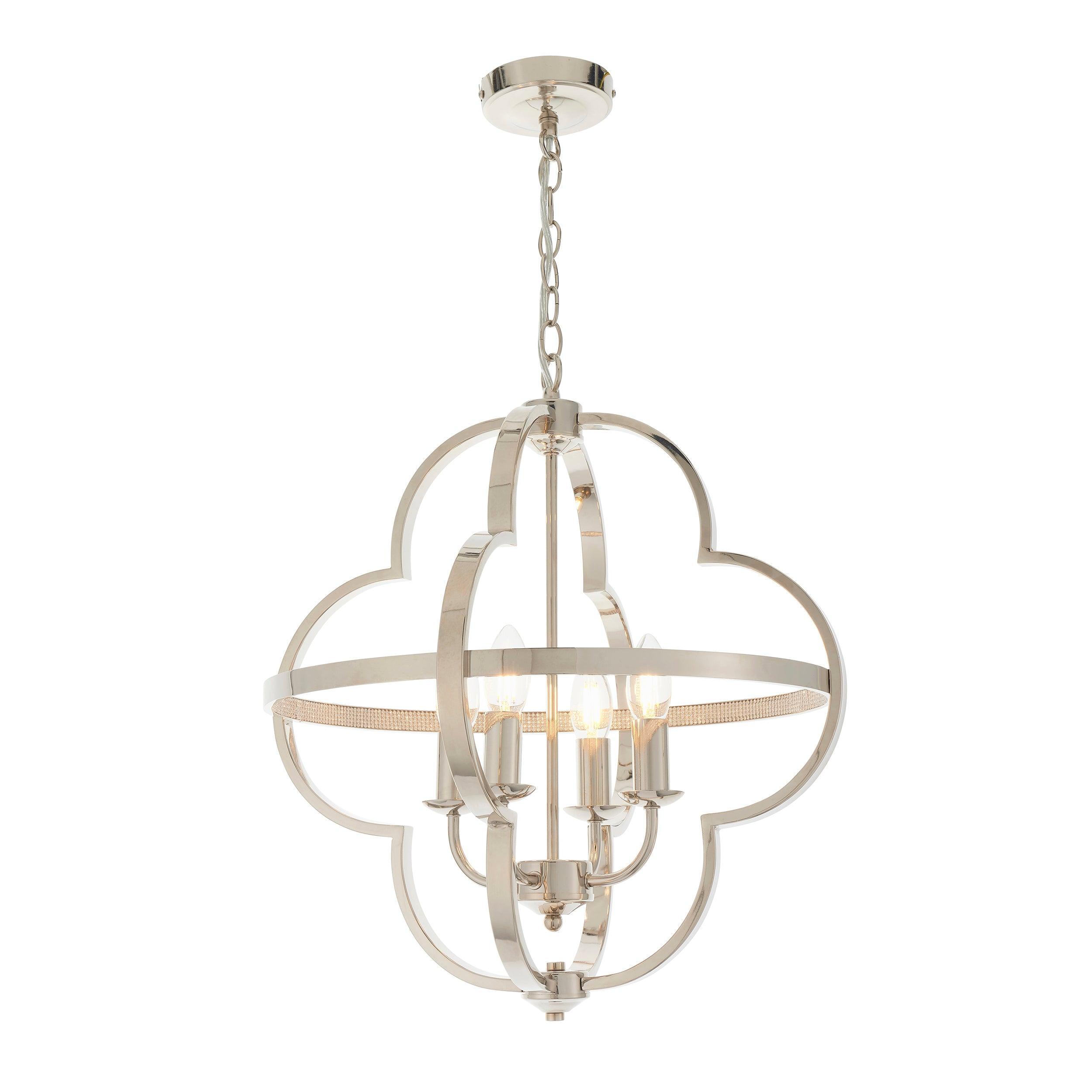 Living Lights Charles 4 Light Nickel Ceiling Pendant-Ceiling Pendant Lights-Living Lights-8-Tiffany Lighting Direct