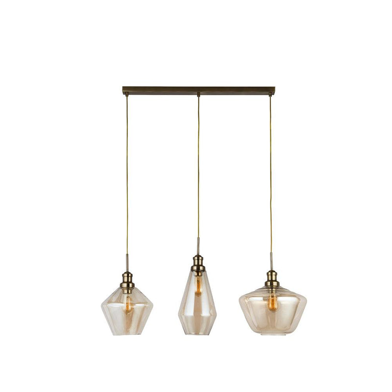 Mia 3 Light Bar Pendant - 3 Styles Of Champagne Glass Shades