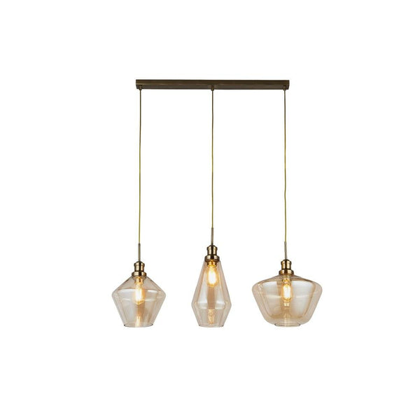 Mia 3 Light Bar Pendant - 3 Styles Of Champagne Glass Shades