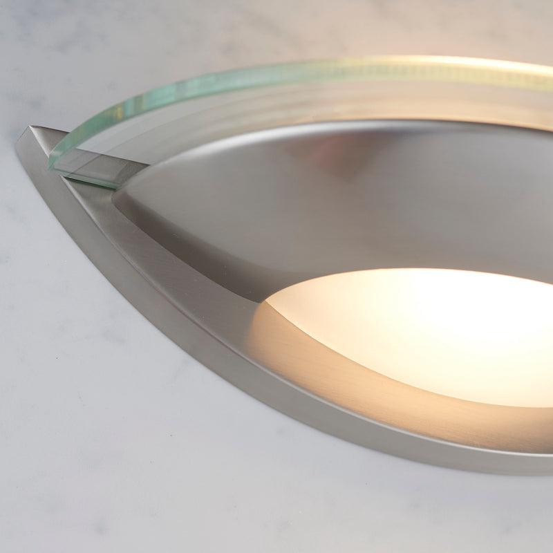 Firenz 1LT Satin chrome & Clear Glass Wall Light 051-WBSC zoom