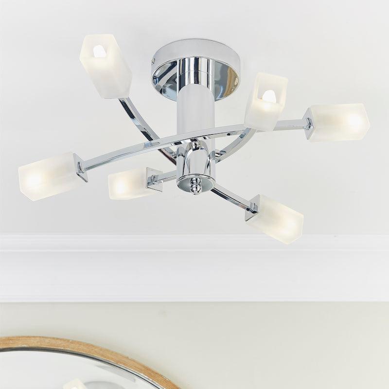 Havana 6lt Semi Flush Ceiling Light by Endon Lighting Living Room Image 3