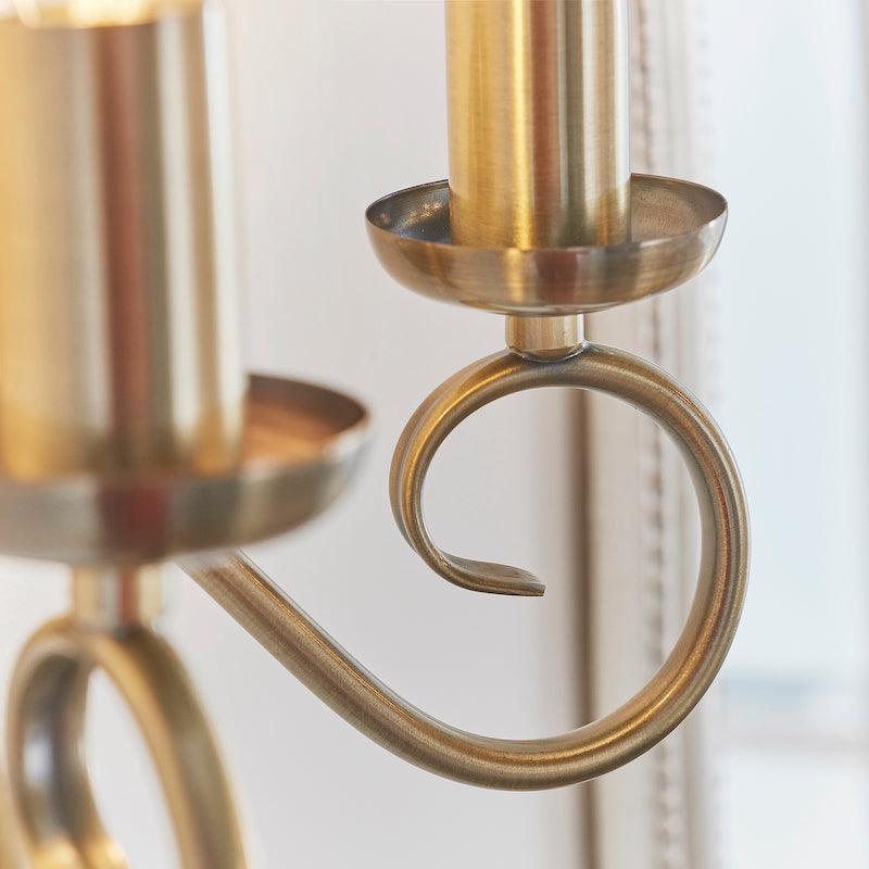 Traditional Wall Lights - Trafford Antique Brass Finish Twin Arm Wall Light 180-1AN detail