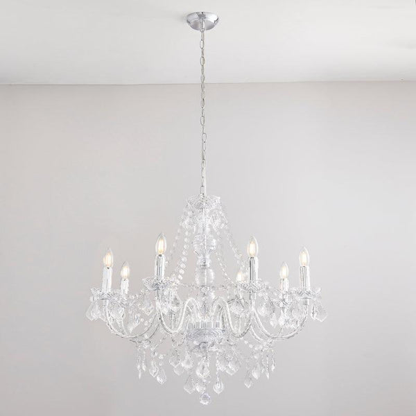 Traditional Ceiling Pendant Lights - Clearence Clear Acrylic & Chrome Plate 8LT Pendant Ceiling Light 308-8CL full