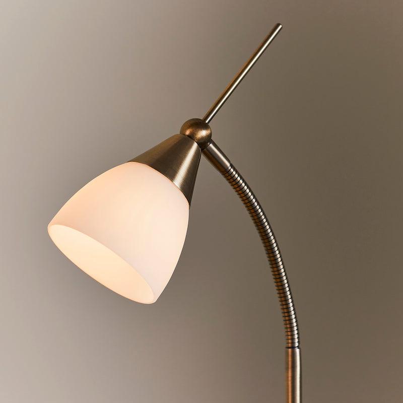 Endon Range Antique Brass & White Glass Table Lamp 7