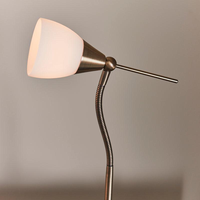 Endon Range Antique Brass & White Glass Table Lamp 9