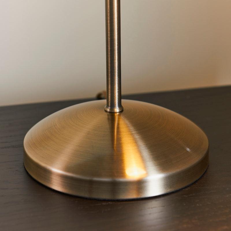 Endon Range Antique Brass & White Glass Table Lamp 11