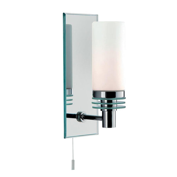 Lambeth 1 Light Mirrored Bathroom Wall Light - Pull Switch