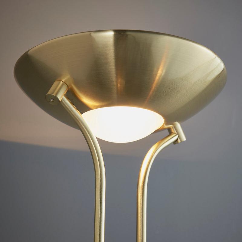 Endon Rome Satin Brass Finish And Opal Glass Floor Lamp by Endon Lighting 5