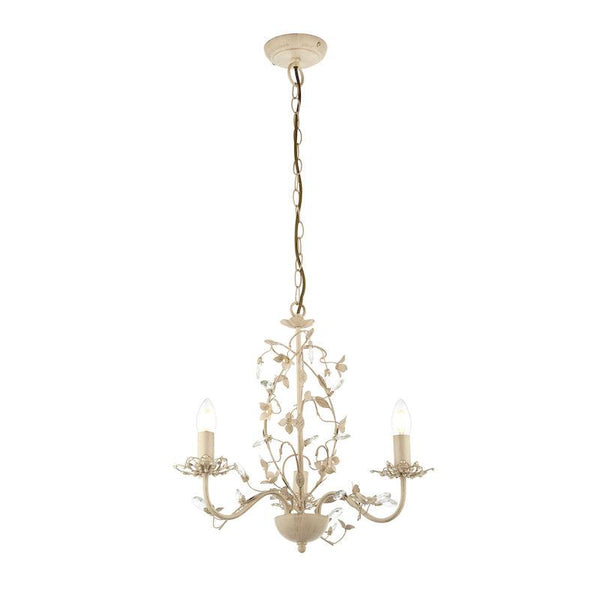 Traditional Ceiling Pendant Lights - Lullaby Cream And Gold Painted 3 Light Chandelier LULLABY-3CR