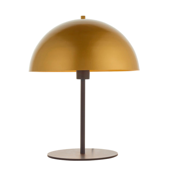 Dome Art Deco Bronze Table Lamp With Gold Metal Shade