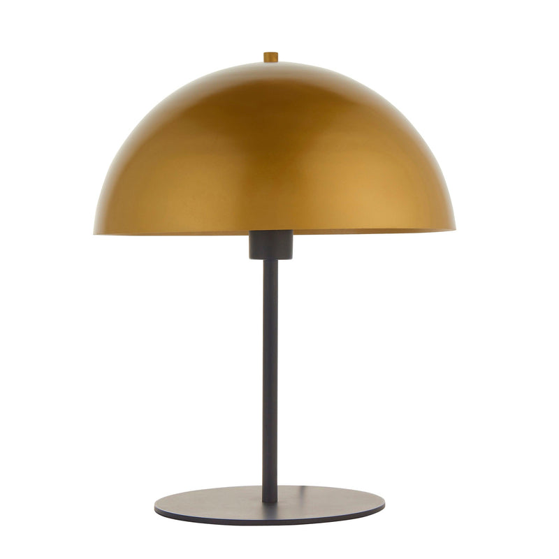 Dome Art Deco Bronze Table Lamp With Gold Metal Shade