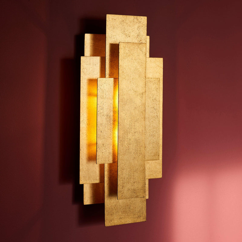 Antwerp Rectangular Gold Art Deco Wall Light