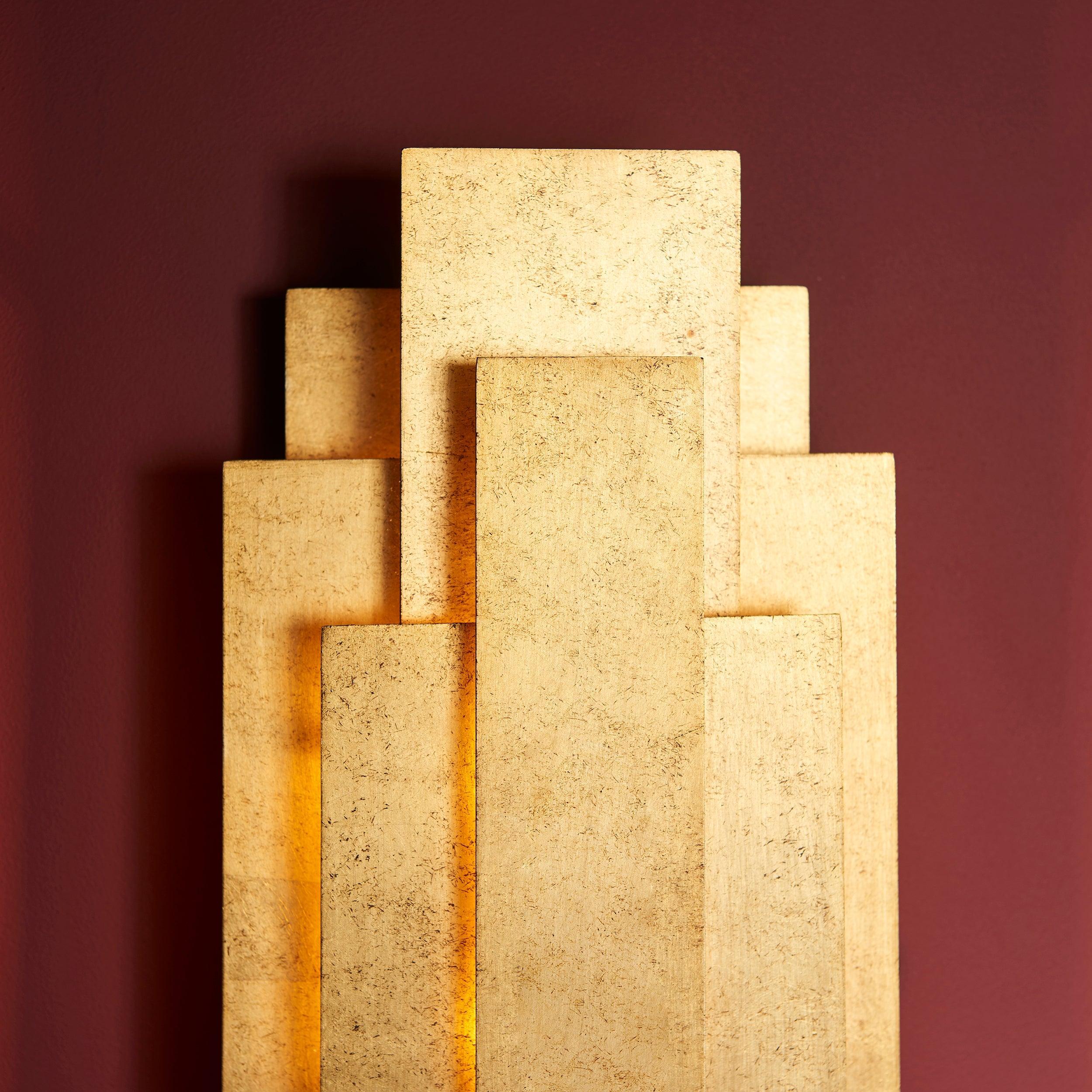 antwerp rectangular gold art deco wall light Hallway Lighting Image