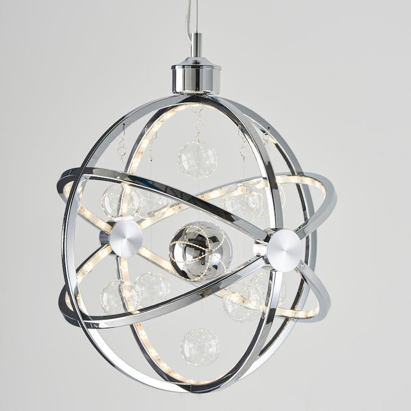 Traditional Ceiling Pendant Lights - Muni Chrome Plate With Clear & Chrome Glass Pendant Ceiling Light MUNI-CH-S on