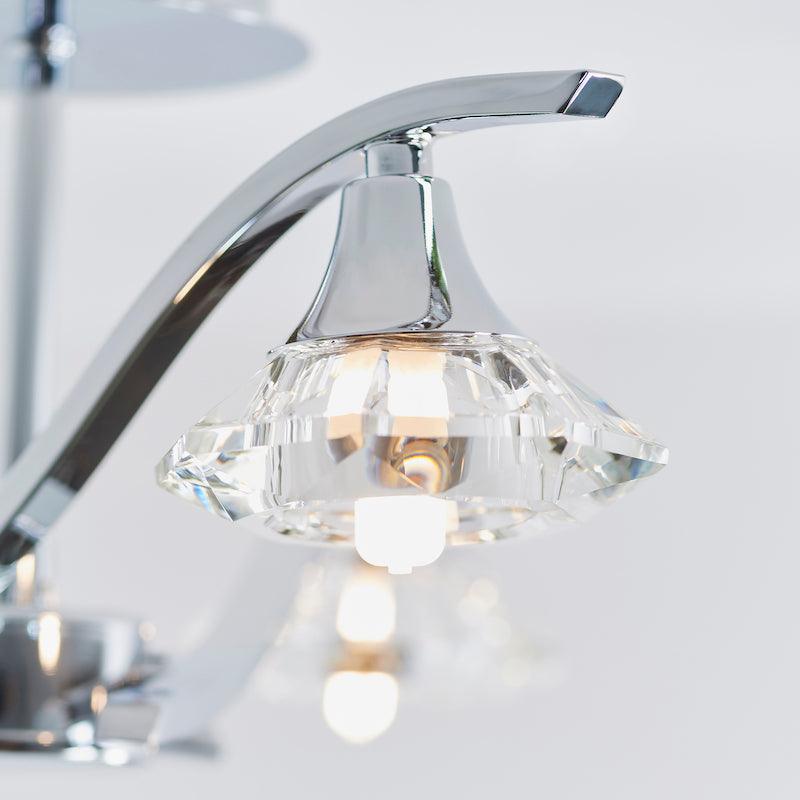 Traditional Flush & Semi Flush Ceiling Lights - Langella 3 Arm Chrome Finish Semi Flush Ceiling Light LANGELLA-3CH crystal lamp