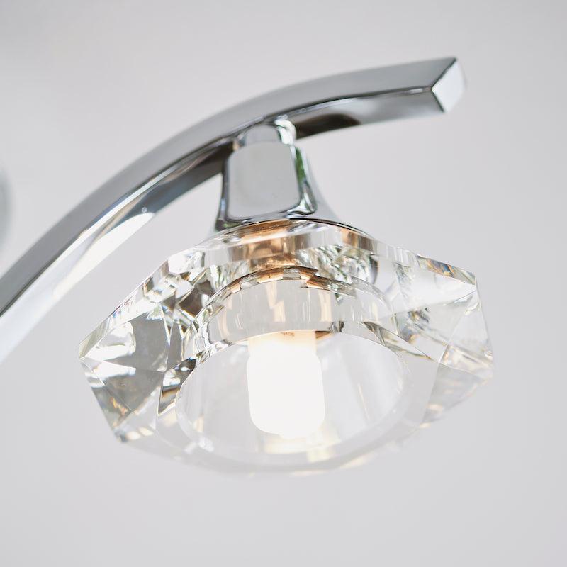 Traditional Flush & Semi Flush Ceiling Lights - Langella 3 Arm Chrome Finish Semi Flush Ceiling Light LANGELLA-3CH lamp crystal