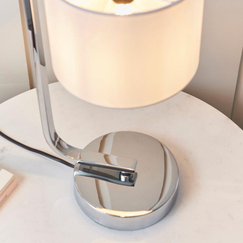 Canning Chrome Table Lamp With White Shade - Endon Lighting 7