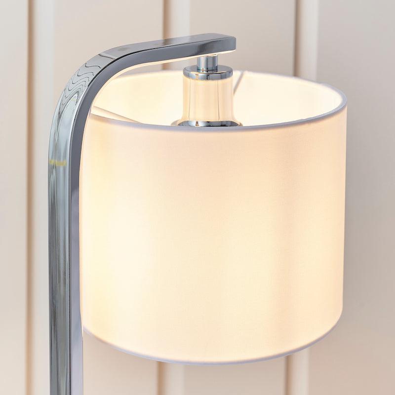 Canning Chrome Table Lamp With White Shade - Endon Lighting 8
