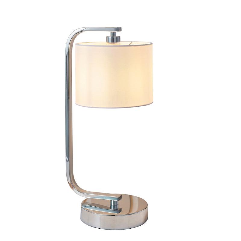 Canning Chrome Table Lamp With White Shade - Endon Lighting 11