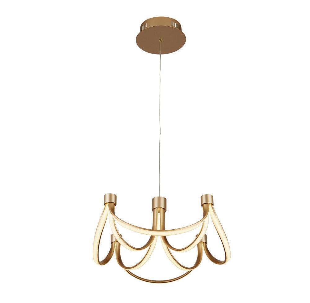 Signature 8 Arm LED Gold Semi-Flush/Pendant Ceiling Light-Ceiling Pendant Lights-1-Tiffany Lighting Direct